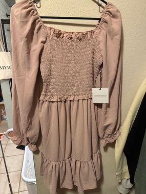 painted threads Dusty Blush Smocked Top